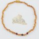 Raw amber necklace for babies with round beads